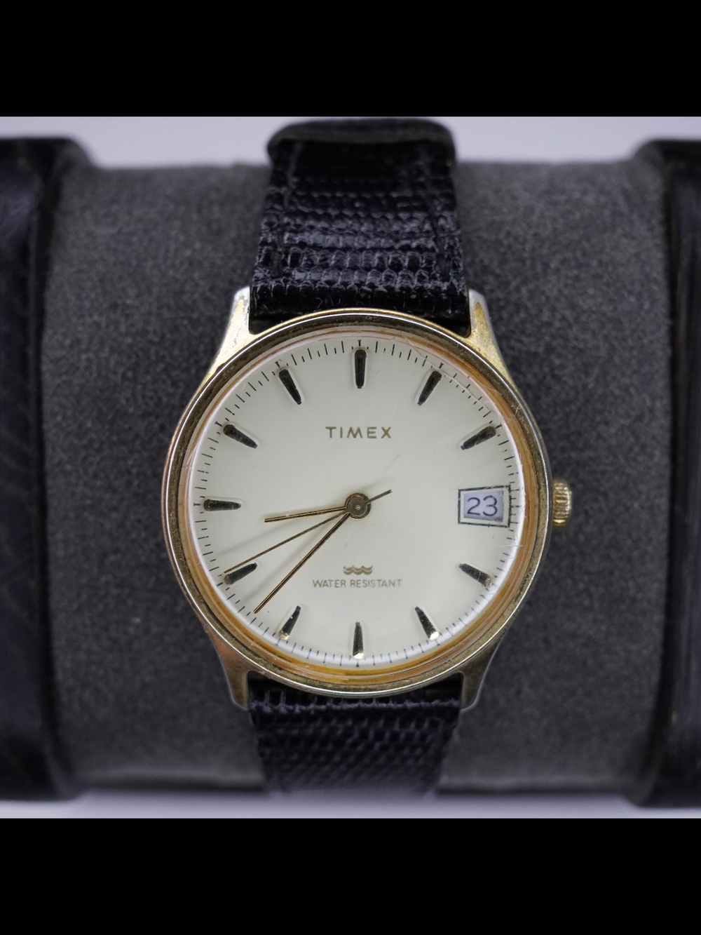 Timex Marlin Calendar 25011 10584 Men's Manual Wind Date Watch Gold Tone Runs